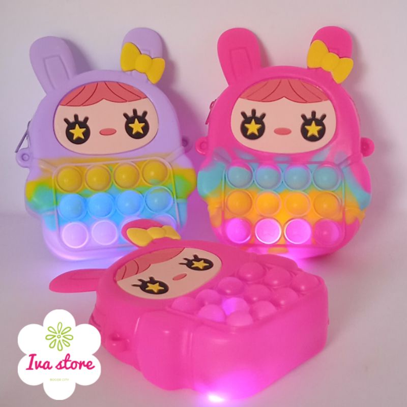 Tas Pop it girl LED size mini bisa nyala