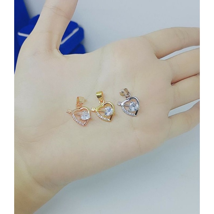 liontin love mata putih variasi model/perak asli silver 925 lapis emas/perhiasan fashion wanita terbaru