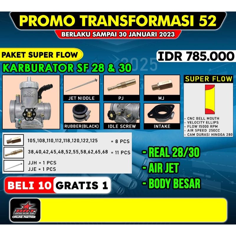 Karburator BRT PE28 PE30 Superflow