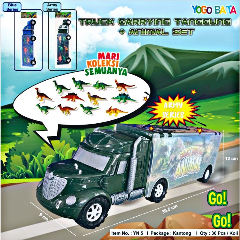 YN 5 MAINAN ANAK EDUKASI TRUCK CARRYING BESAR PLUS ANIMAL SET YOGO BOTO / MAINAN ANAK EDUKASI MOBIL 