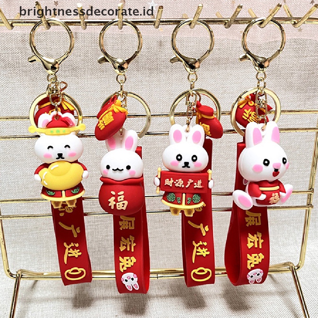 [Birth] 2023kunci Kelinci Tahun Baru Kartun Fortune Rabbit KeyChain Gantungan Kunci Mobil Cincin Mahasiswa Pasangan Tas Liontin [ID]