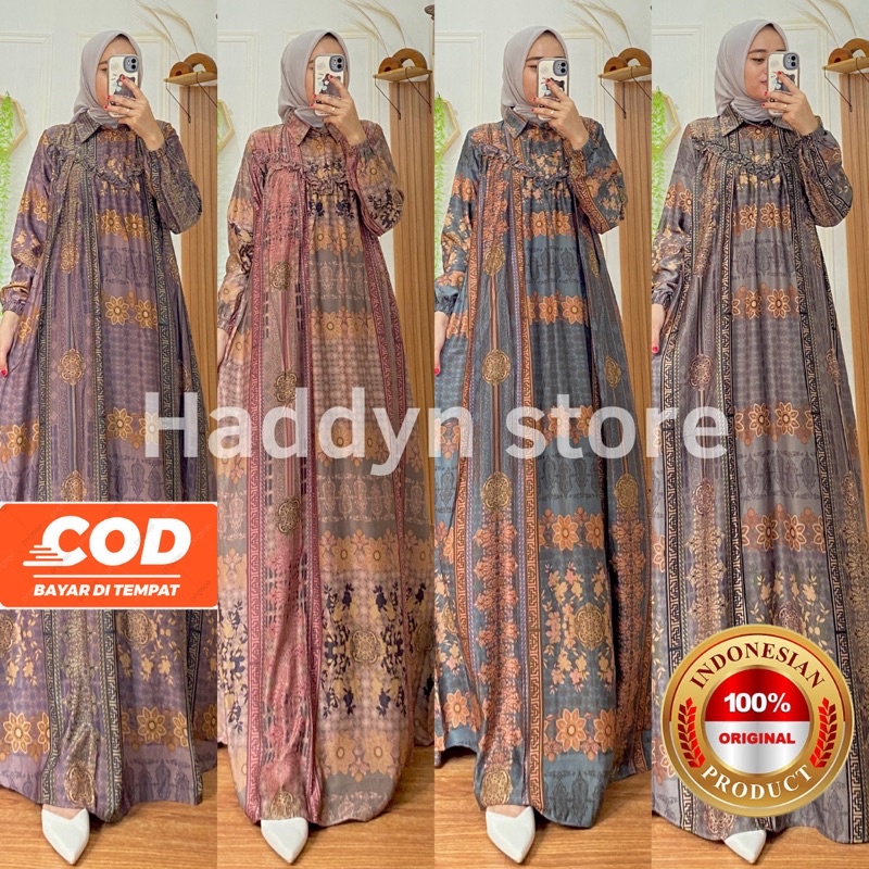 RANIKA DRESS |Jumbo Ready |Gamis Motif Terbaru Bahan Zara Premium/Gamis Zara silk premium /Gamis motif batik Zara Premium Terbaru