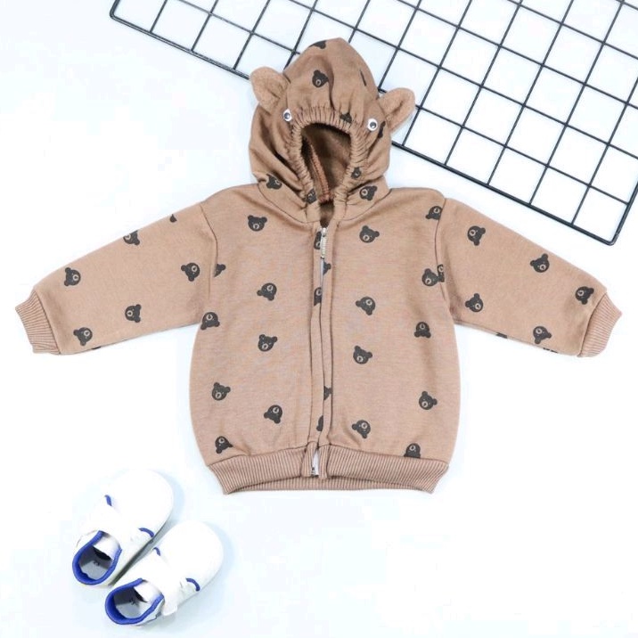 Jaket Bayi Baby BEAR / Jaket Anak Jacket Bayi Panda 0-6 Bulan / Jaket Kupluk Resleting