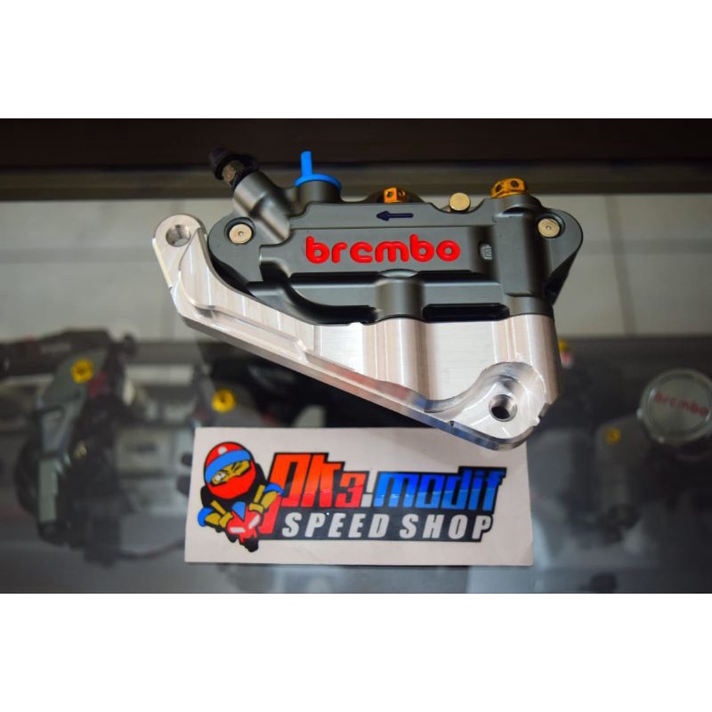 kaliper brembo monoblok PCX 150 cbu dan PCX 160 dan breket kaliper monoblok kiri thailand untuk shoc