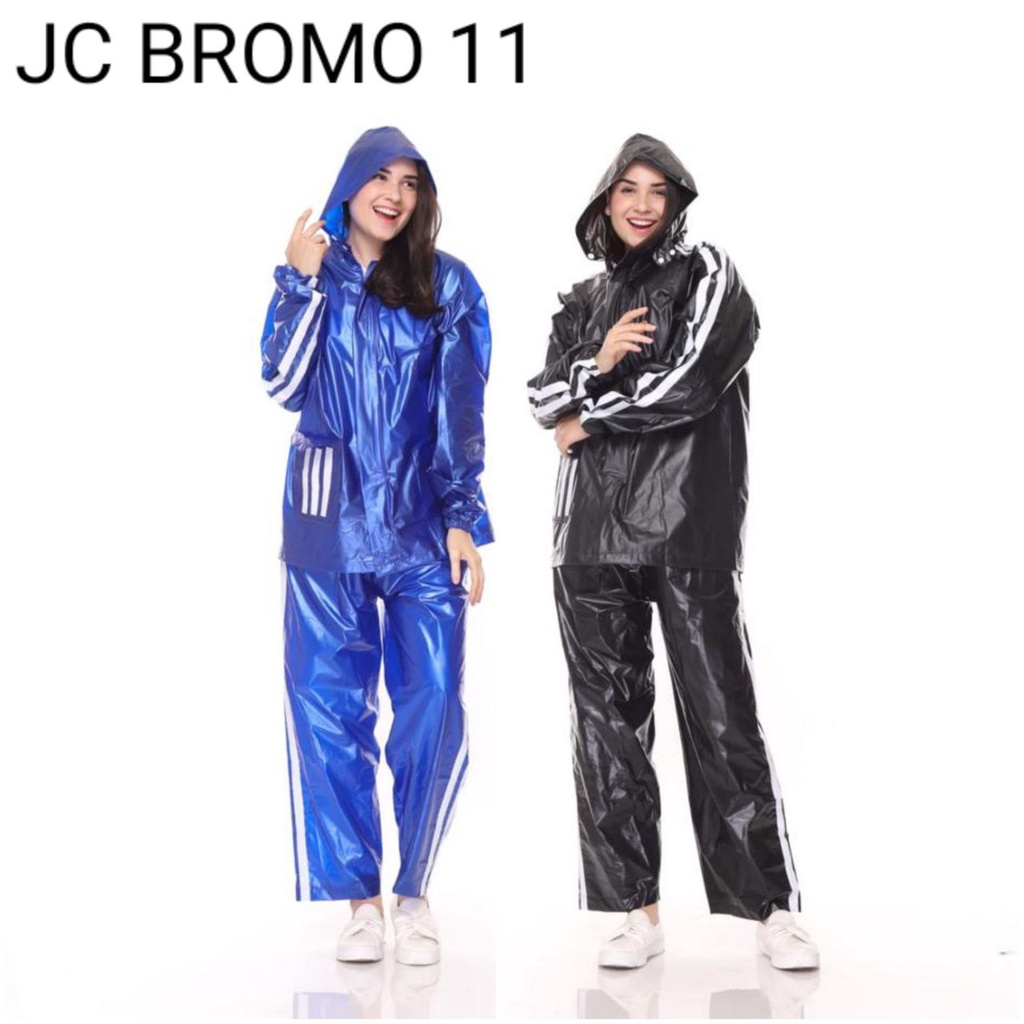 Bromo jas hujan stelan jaket celana bromo sebelas biru/Stelan bromo sebelan hitam/Jas hujan stelan d