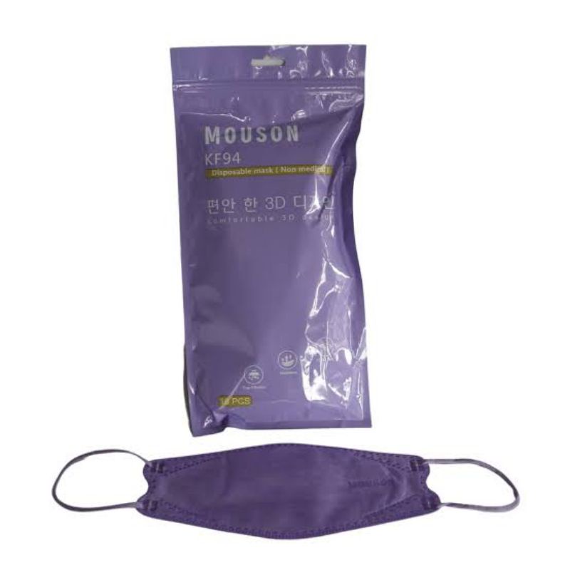 Masker Kf94 Mouson Ungu Isi 50 Pcs