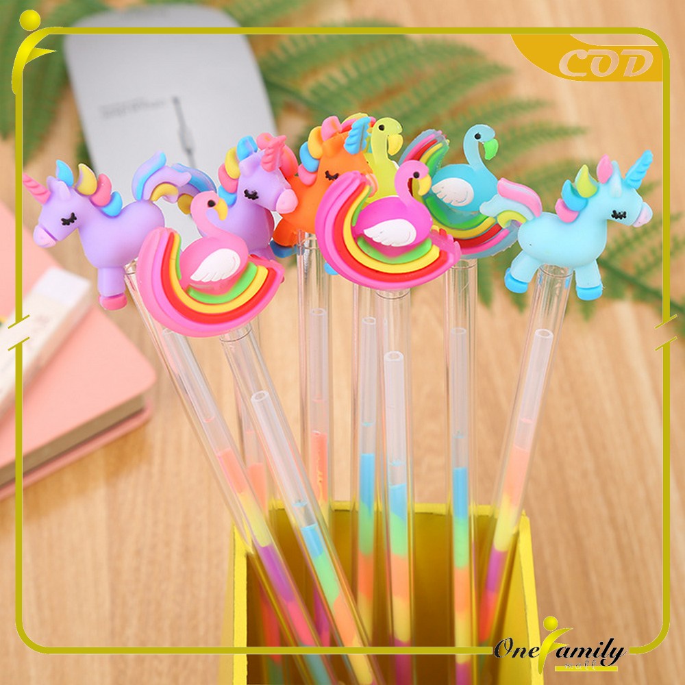 

ONE -A44 Pulpen Gel 0.5mm Karakter Angsa Tinta Rainbow Pena Pelangi Lucu / Alat Tulis Sekolah Drawing Pen Warna Warni Import