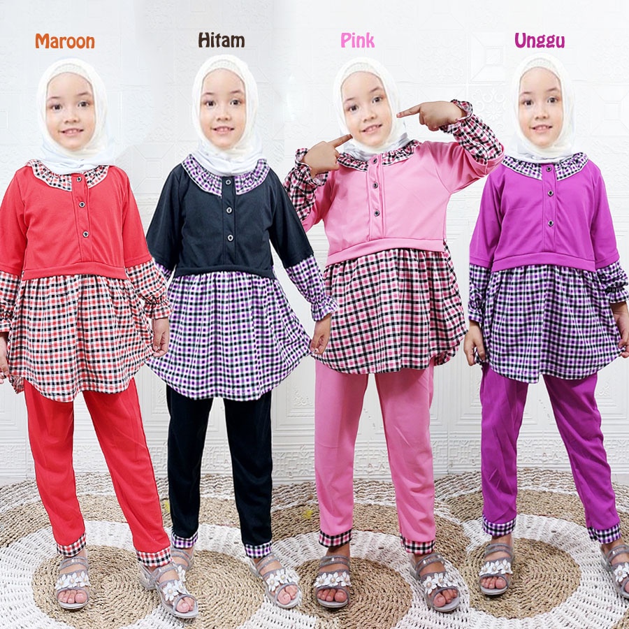 CINTARY RAMADHAN SETELAN ANAK PEREMPUAN TUNIK SET CELANA PANJANG 2-13 tahun GL FASHION