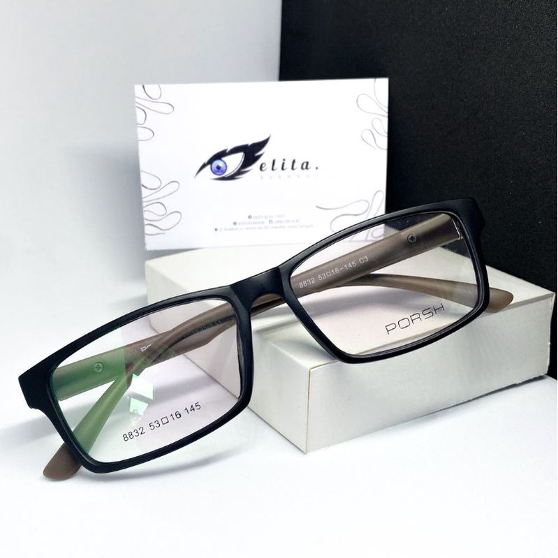 JELITA EYEWEAR▪︎Frame Kacamata Kotak Sport Porsche 8832 Gratis Lensa Plus/Minus/Cyl Anti Radiasi Sup