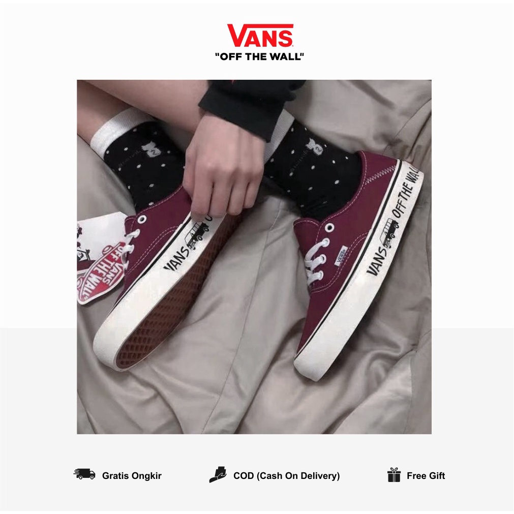 Vans Authentic SF X Yusuke Hanai Rumba Red 100% BNIBWT Wanita Global Market Authentic Guarated Vanss Ori Merah Maroon Motif