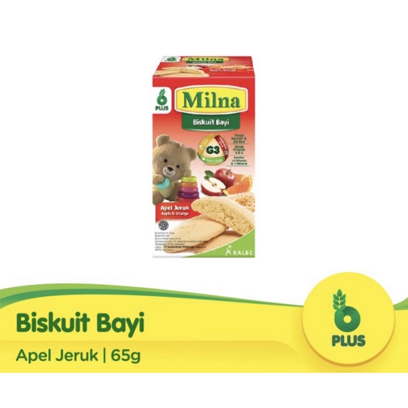 Milna biskuit bayi 65 gram ( biskuit bayi 6-12 bulan )