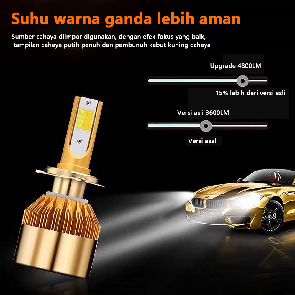 Lampu Led Mobil 2 Warna H4 H11 HB3 9005 HB4 9006 H7