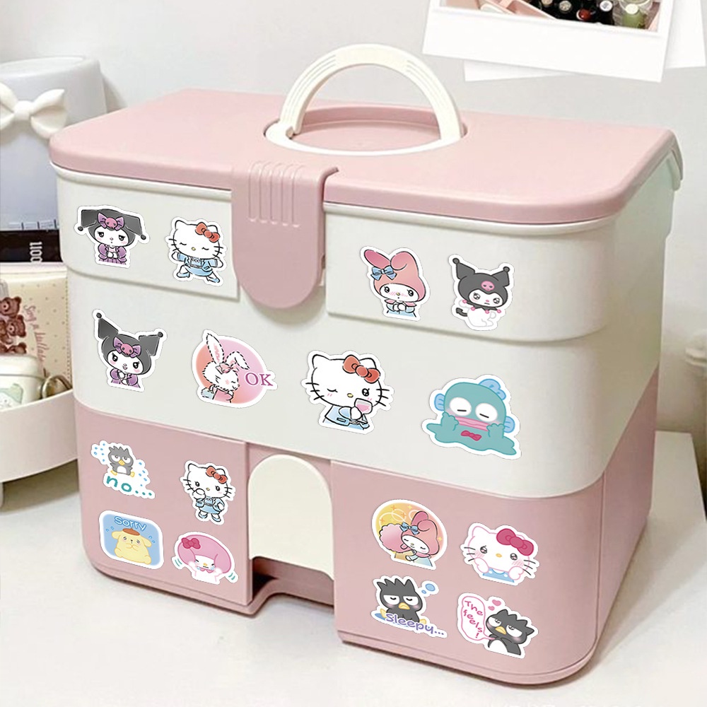 (60pcs) STIKER SANRIO KUROMI/CINNAMOROLL/MELODY/ STIKER WATERPRROOF/ STICKER KARTUN JAPAN SANRIO