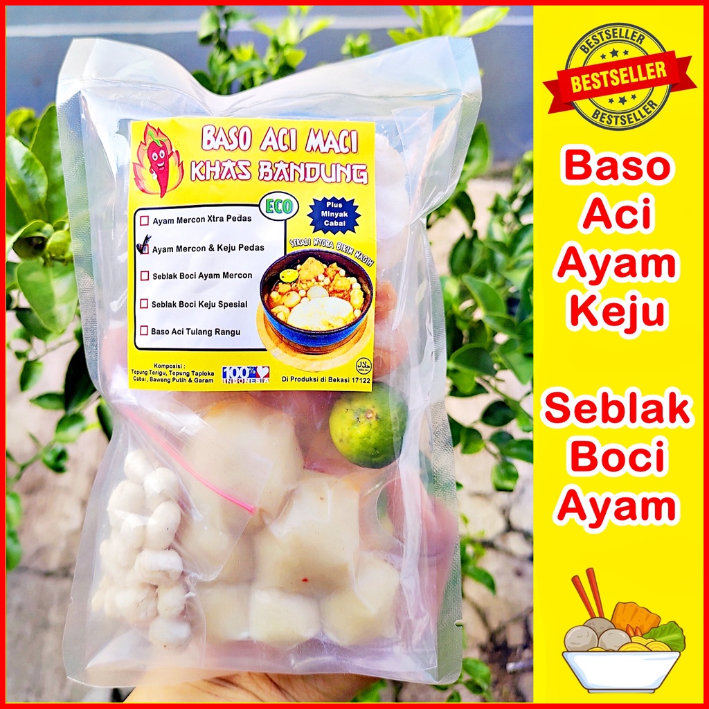 Jual Boci Baso Aci Ayam Suwir Mercon Dan Keju Seblak Instant Baso Aci