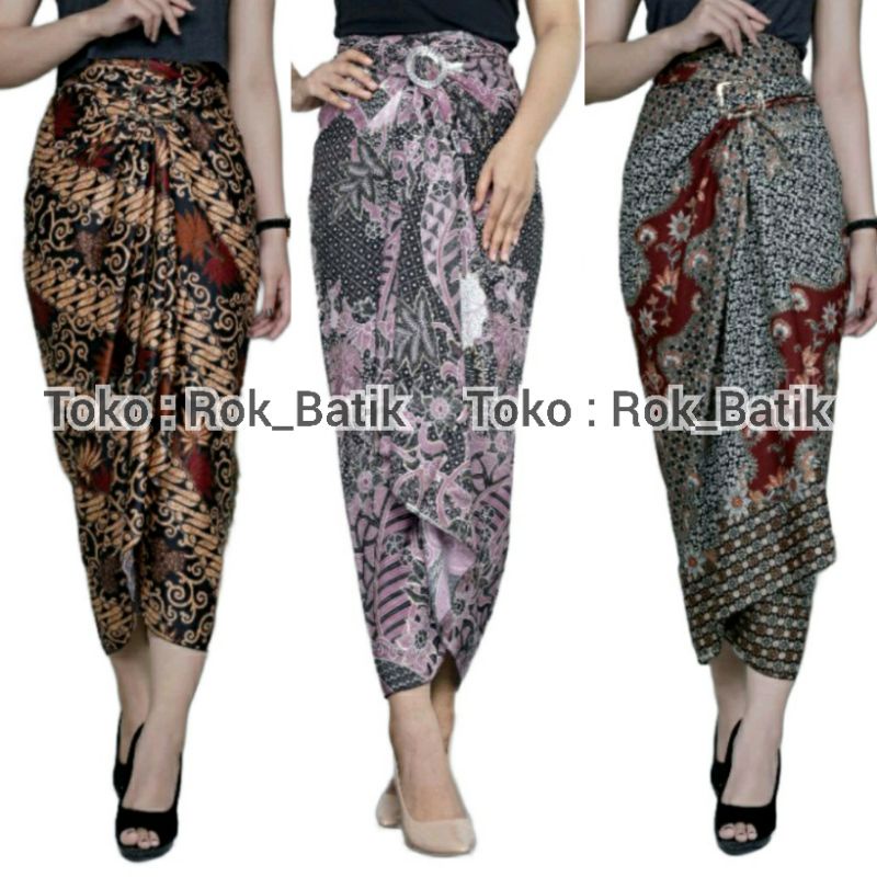 (50 Motif) Rok Lilit Batik Bawahan Kebaya Modern Rok Serut Batik Free Ring Kain Batik Floral Batik Couple Pasangan