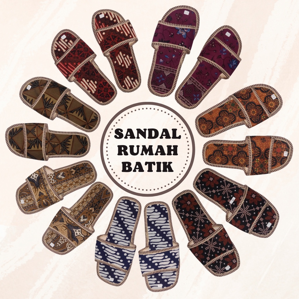 Sandal Selop Batik Lantai Kamar Rumah Jogja Pria Wanita Tebal Size 37-44