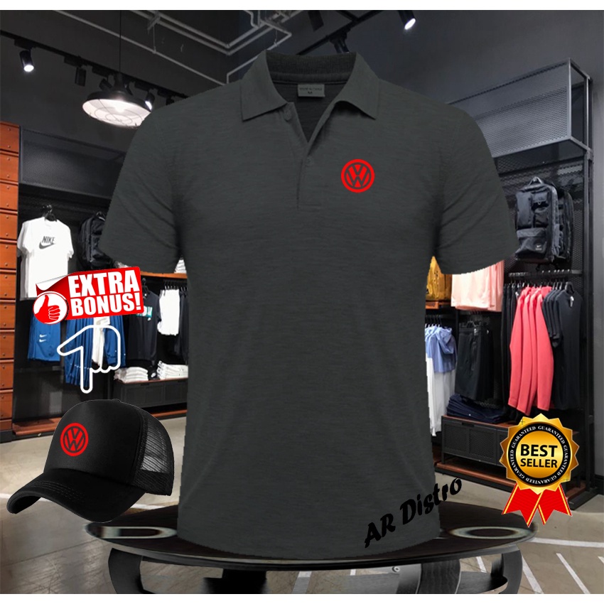 GRATISTOPIKAOS POLO SHIRT PRIA/WANITA KAOS POLO IMPORT POLO VW RED TEKS KAOS POLO 0RIGINAL QUALITY P