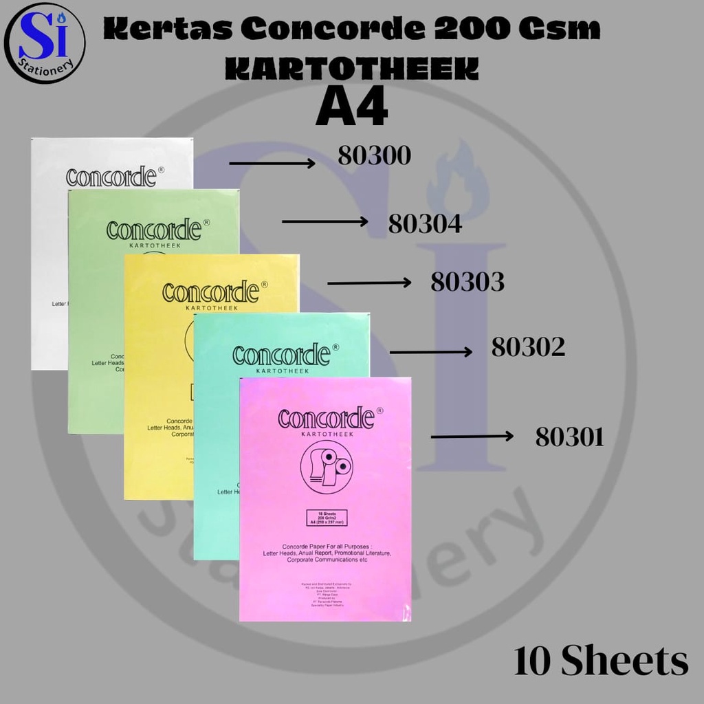 

Kertas Concorde A4 200Gsm 10Sheets