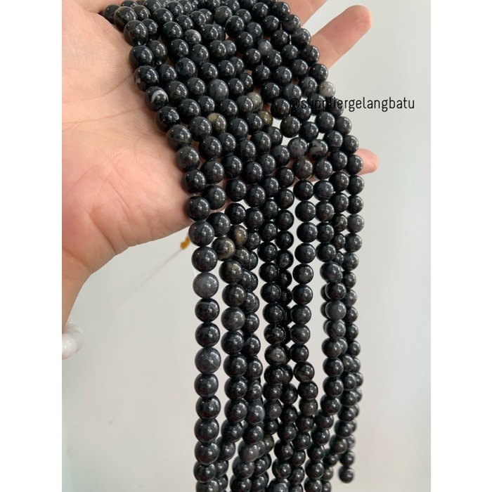 bahan batu BLACK TOURMALINE 8mm bongkah akik natural tormalin HITAM