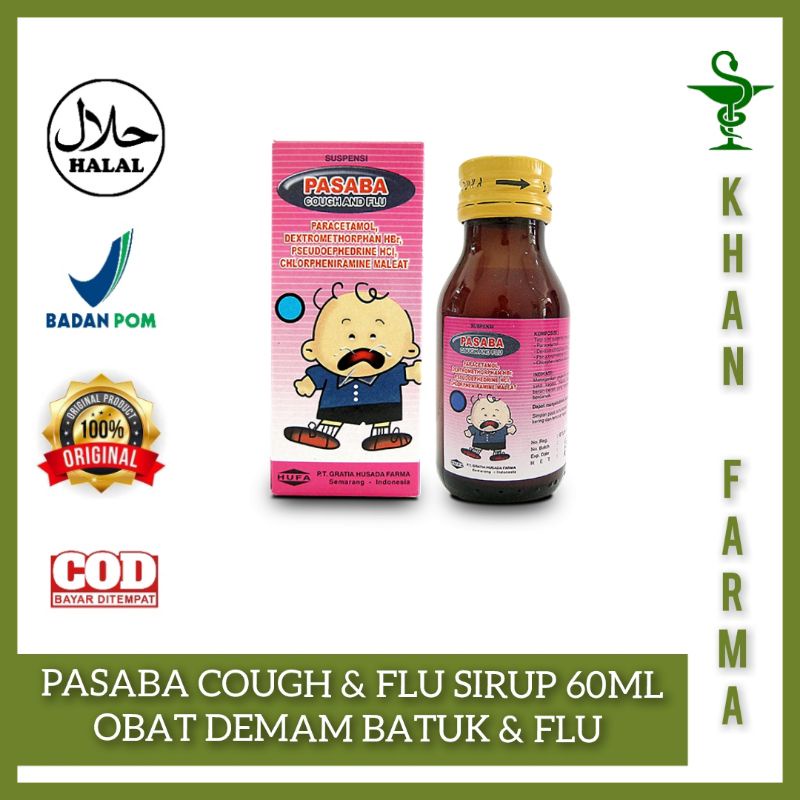 PASABA COUGH & FLU SIRUP 60ML OBAT BATUK DEMAM & FLU ANAK