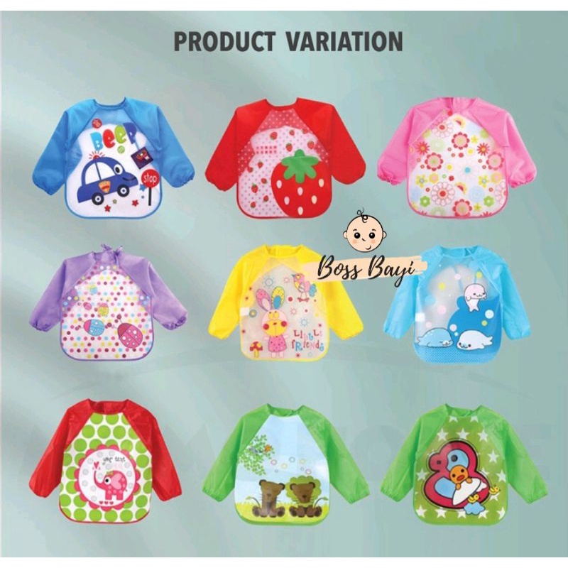 BOSS BAYI - Bib Panjang / Celemek Baju Bayi Anak Waterproof