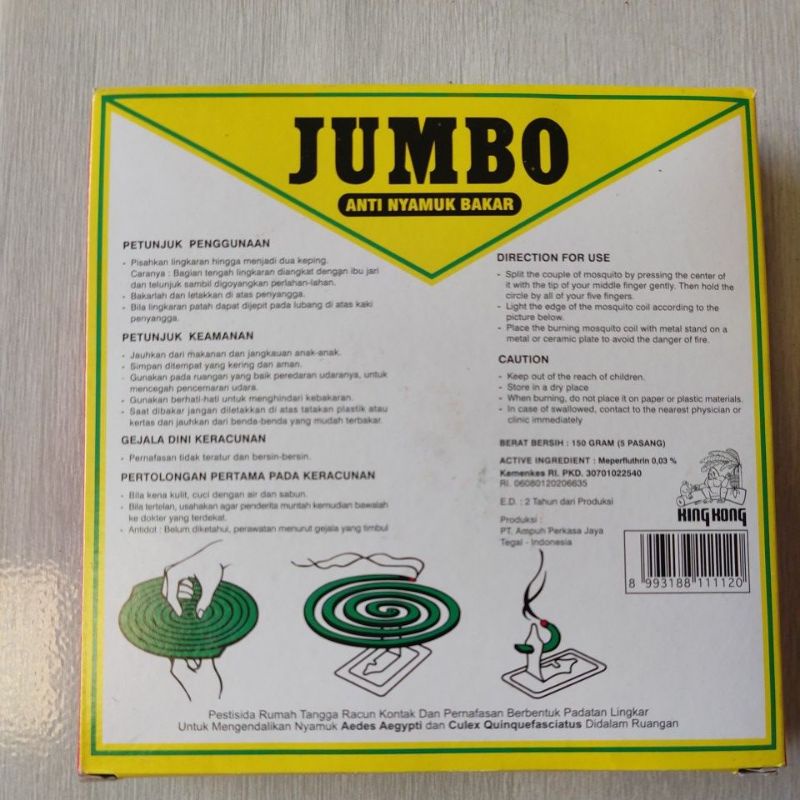 Obat nyamuk bakar king kong kingkong anti nyamuk bakar jumbo kingkong cap kingkong