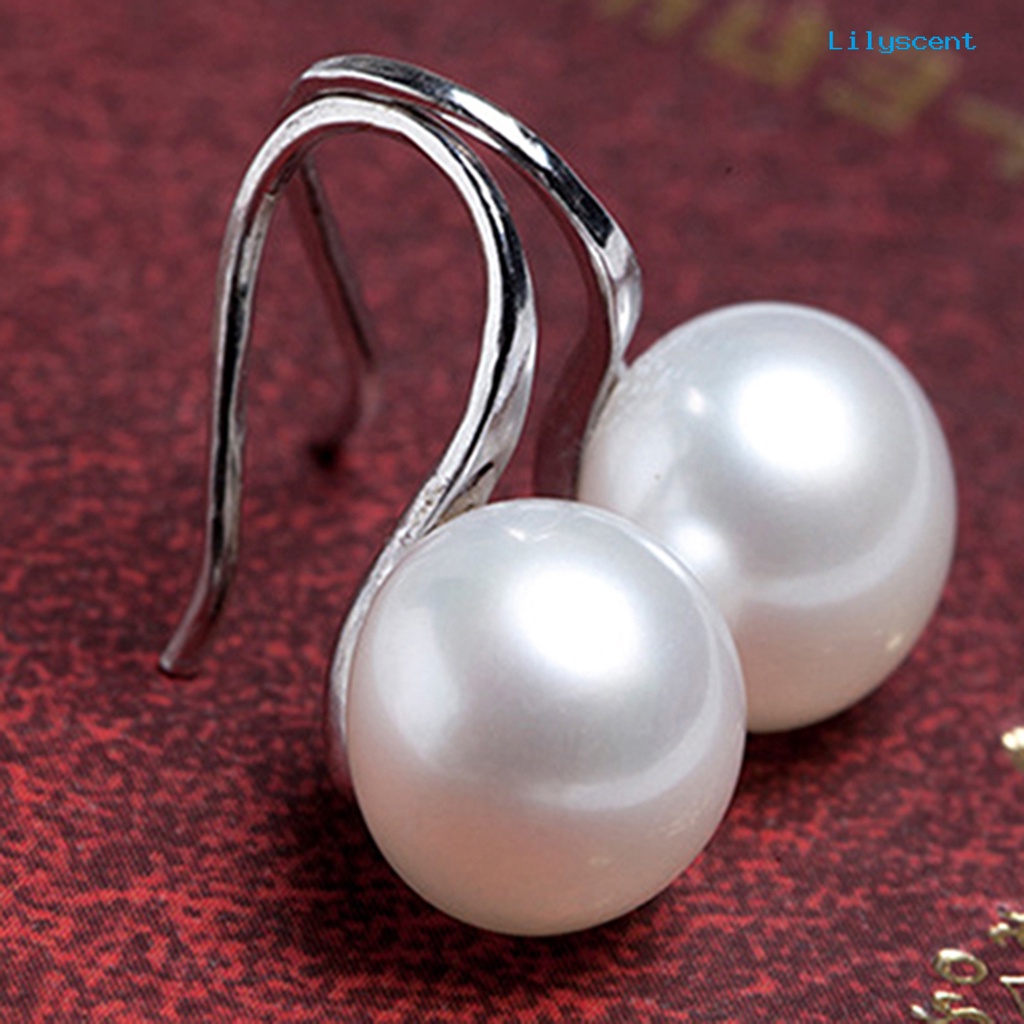 [LS] Anting Kait Elegan Mudah Senada Compact Faux Pearl Women Jewelry Untuk Belanja Pacaran