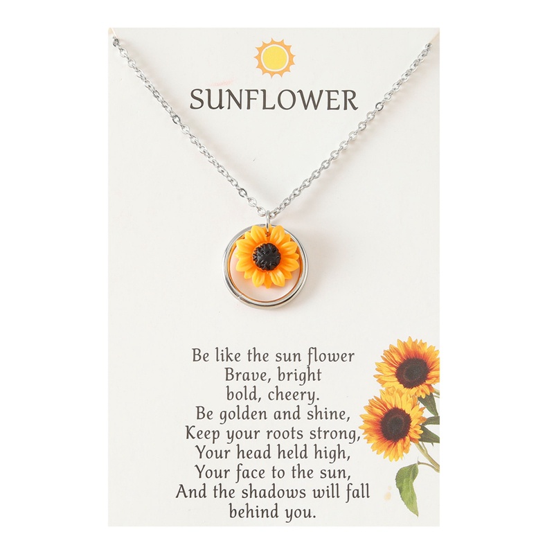 Kalung Liontin Daisy Bunga Matahari Korea Sun Flower Daisy Charm Kalung Emas Untuk Wanita Hadiah