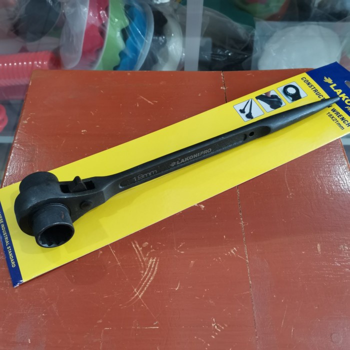 KUNCI DOUBLE RATCHET 19 X 21 MM LAKONI PRO CONTRUCTION WRENCH SOK SOCK