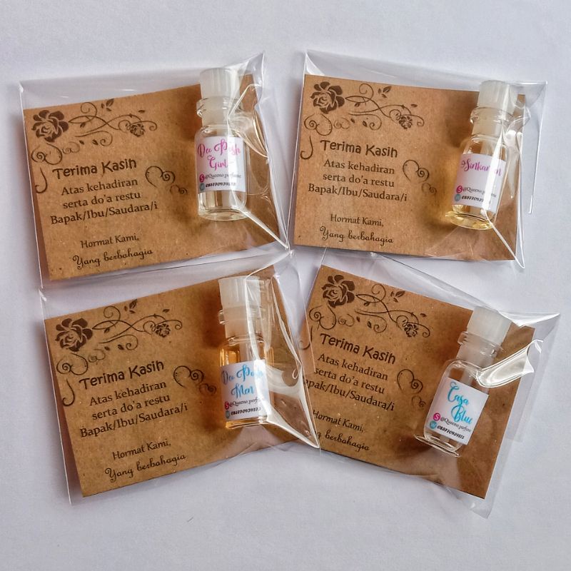 Sovenir parfum pernikahan/aqiqah/umroh/ulang tahun dll