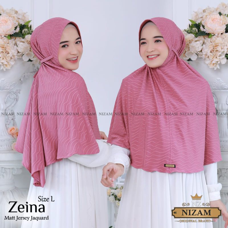 Hijab Zeina Size L Pet Tali Jersey Jaguard By Nizam Scarf