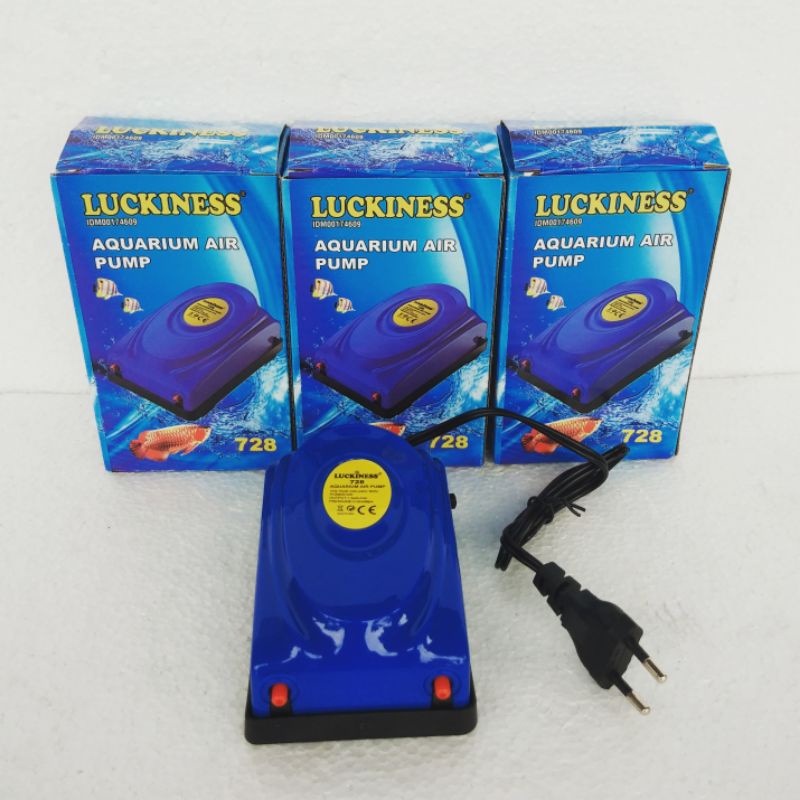 Mesin Aerator  2  Lubang LUCKINESS 728 airpump aquarium air pump akuarium mesin gelembung udara