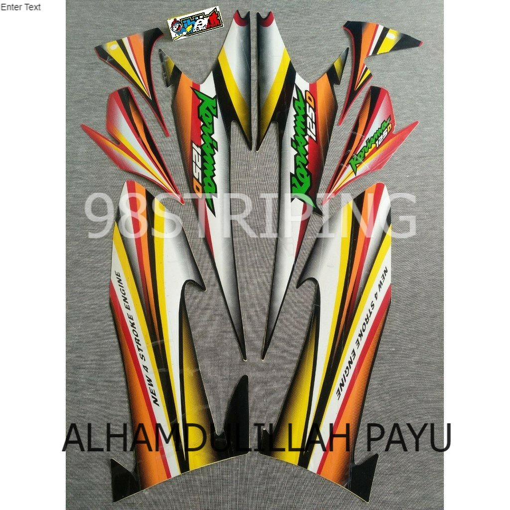 STRIPING KARISMA 125D KUNING TAHUN 2004  LIS STANDAR ORI HONDA 125 D STIKER POLET BODY PLISIR