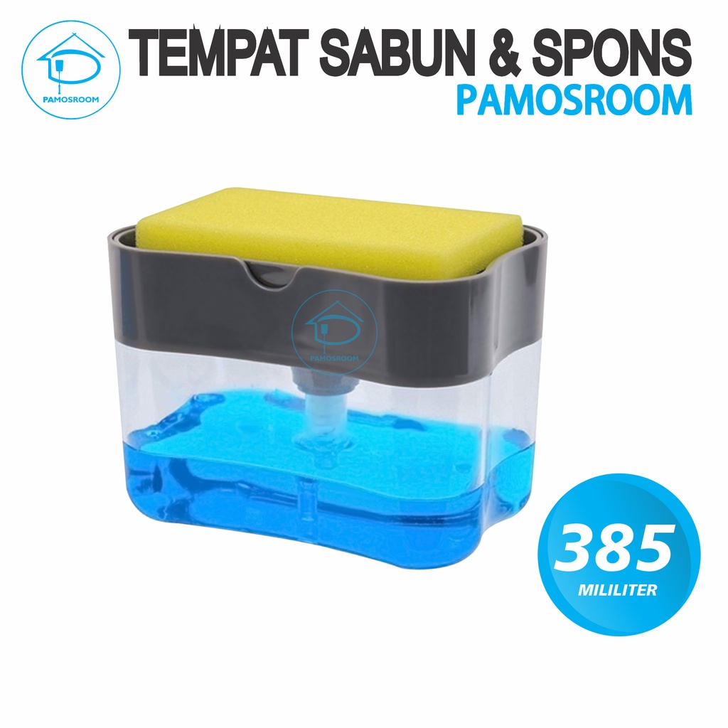 Pamosroom Tempat Sabun Dan Spons Cuci Piring Soap Pump Dispenser 385ml