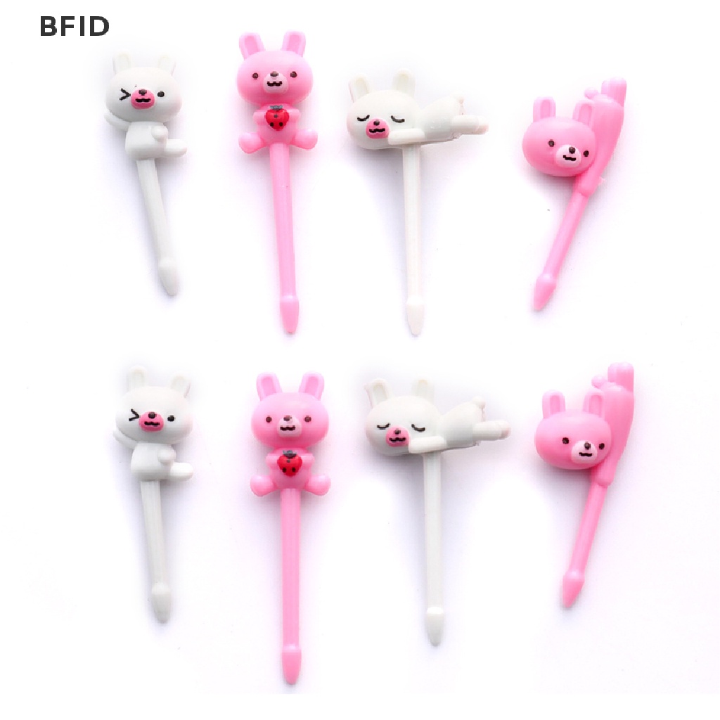 [BFID] 6pcs Kartun Lucky Cat Dog Bentuk Makanan Buah Garpu Picks Set Dessert Aksesoris [ID]