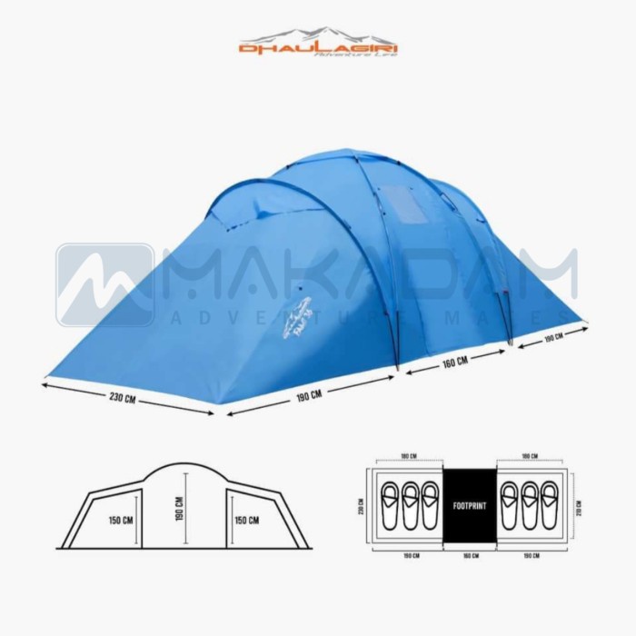 TENDA CAMPING KELUARGA DHAULAGIRI FAMI 36 6P FAMILY