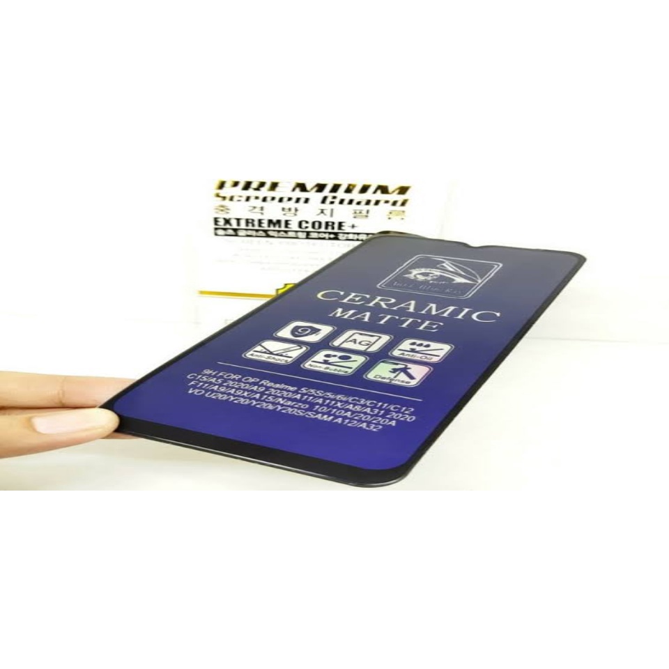 ANTI GORES CERAMIC BLUE MATTE ANTI PECAH OPPO A1K/ A11K/ A3S/ A5S/ A7/ A12/ A15/ A15S/ A16/ A16S/ A5 2020/ A9 2020/ A31/ A91/ F7/ F9/ F11/ F11 PRO/ ANTI GORES CERAMIC BLUE MATTE OPPO FULL LAYAR/ ANTI GORES FULL LAYAR/ ANTI GORES PELINDUNG LAYAR HP FULL