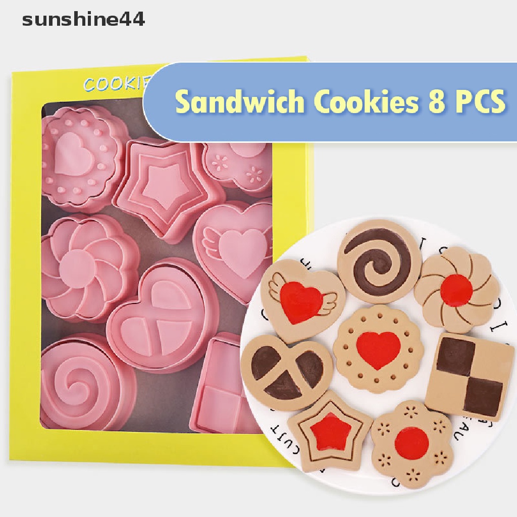 Sunshine 8pcs/Set DIY Kue Decorag Tools Kartun Biskuit Cetakan Cookie Cutters Set.