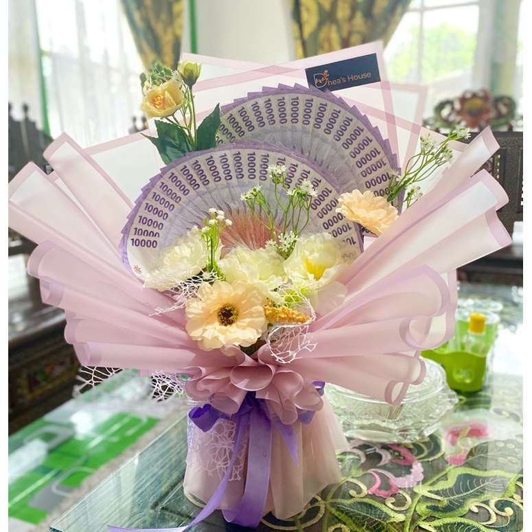 [GRATIS ONGKIR] buket bunga artificial, buket bunga kering, buket uang mainan