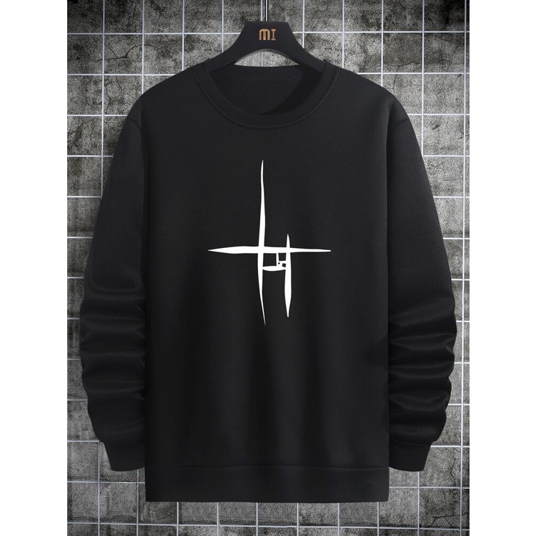 Sweatshirt Basic HELI II Sweater Crewneck Print DTF II Size M - XL Anak &amp; Dewasa ( Pria &amp; Wanita )