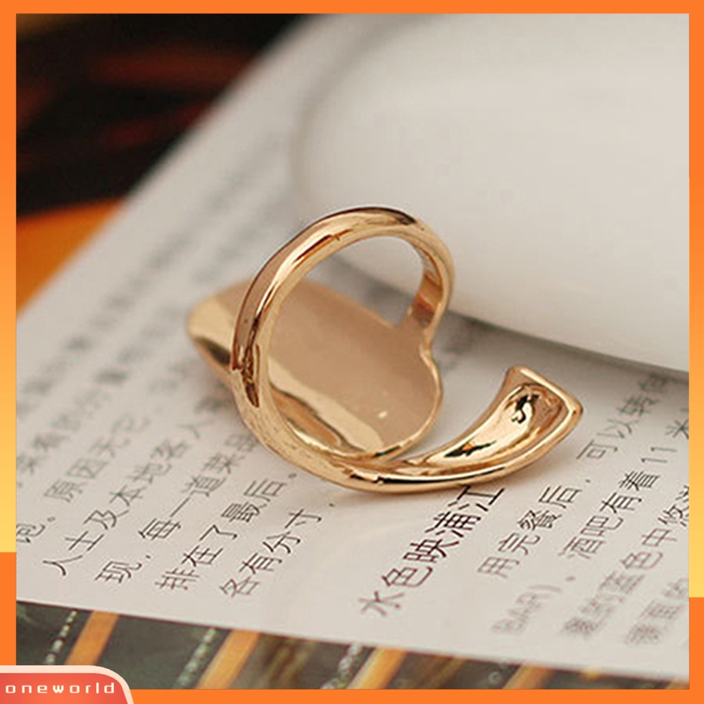 {oneworld} 1pc Cincin Kuku Jari Poles Berlian Imitasi Alloy Alloy Finger Nails Ring Untuk Pesta