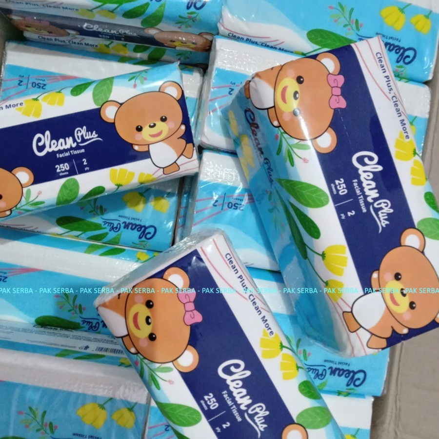 Clean Plus Facial Tissue 250 sheets (NEW) / Tisu Wajah (DUS)