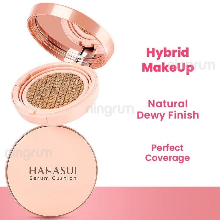 Ningrum - HANASUI Serum Cushion | Foundation / Flawless / Natural Dewy Finish / Perfect Coverage | Kecantikan Wajah Foundation Cushion Original BPOM - 5017