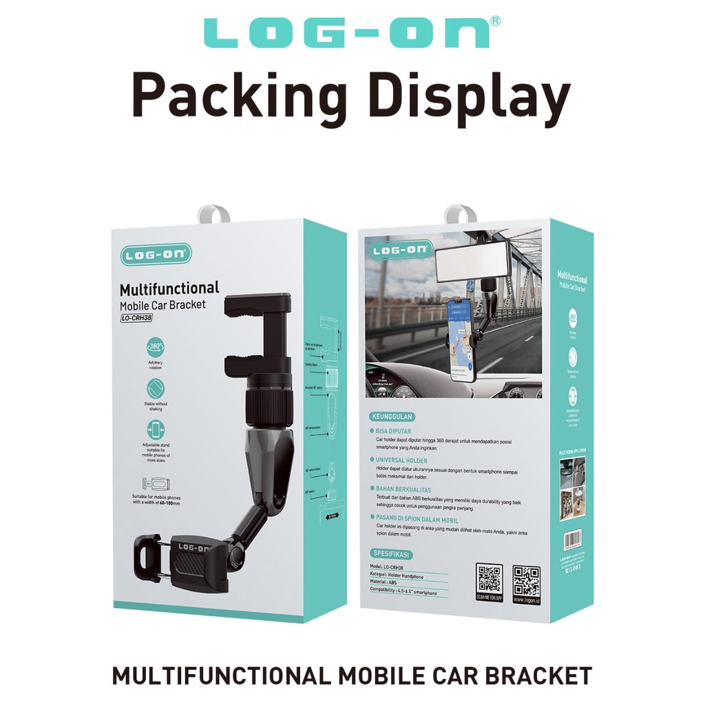 Log On LO-CRH38 Multifunctional Car Holder Mobil Universal