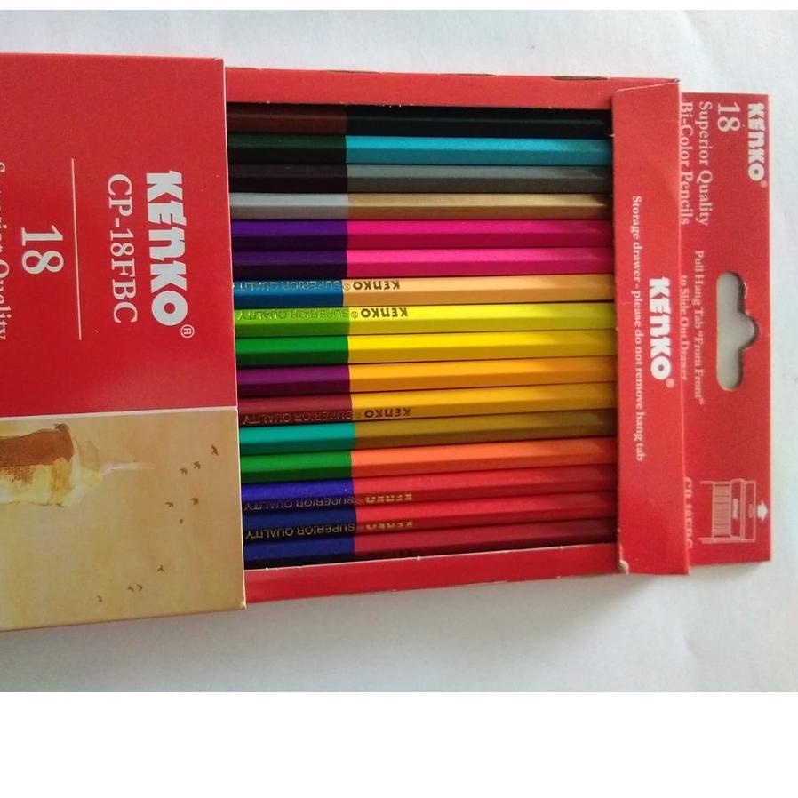

한국 KENKO PENCIL Bi - COLOUR CP-18FBC pensil 2 warna pensil warna Special