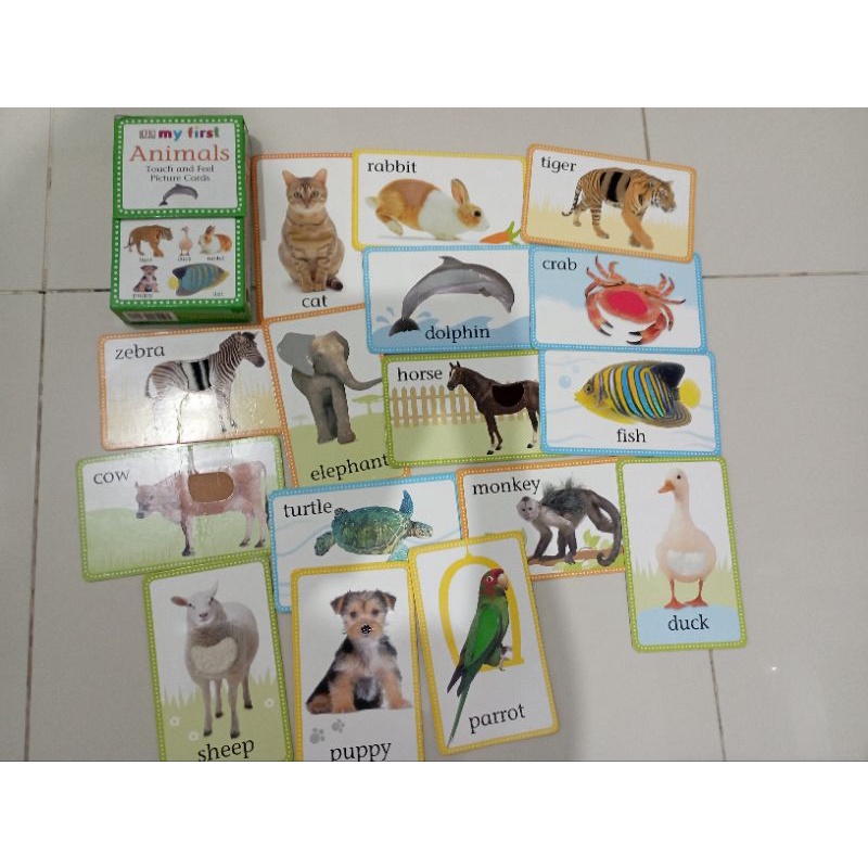 DK My First Animals touch and feel picture cards preloved