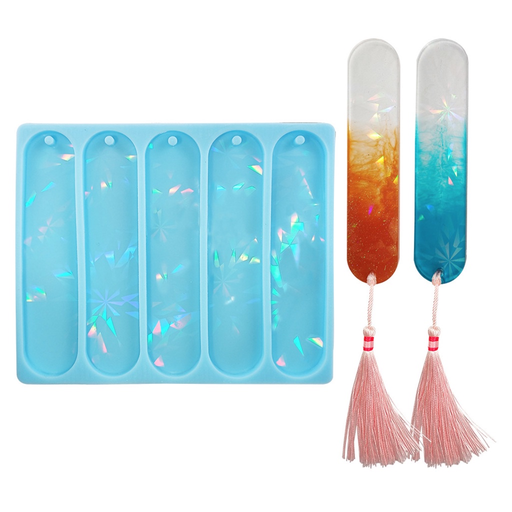 CETAKAN SILIKON RESIN BOOKMARK Hologram Effect PEMBATAS BUKU 5set