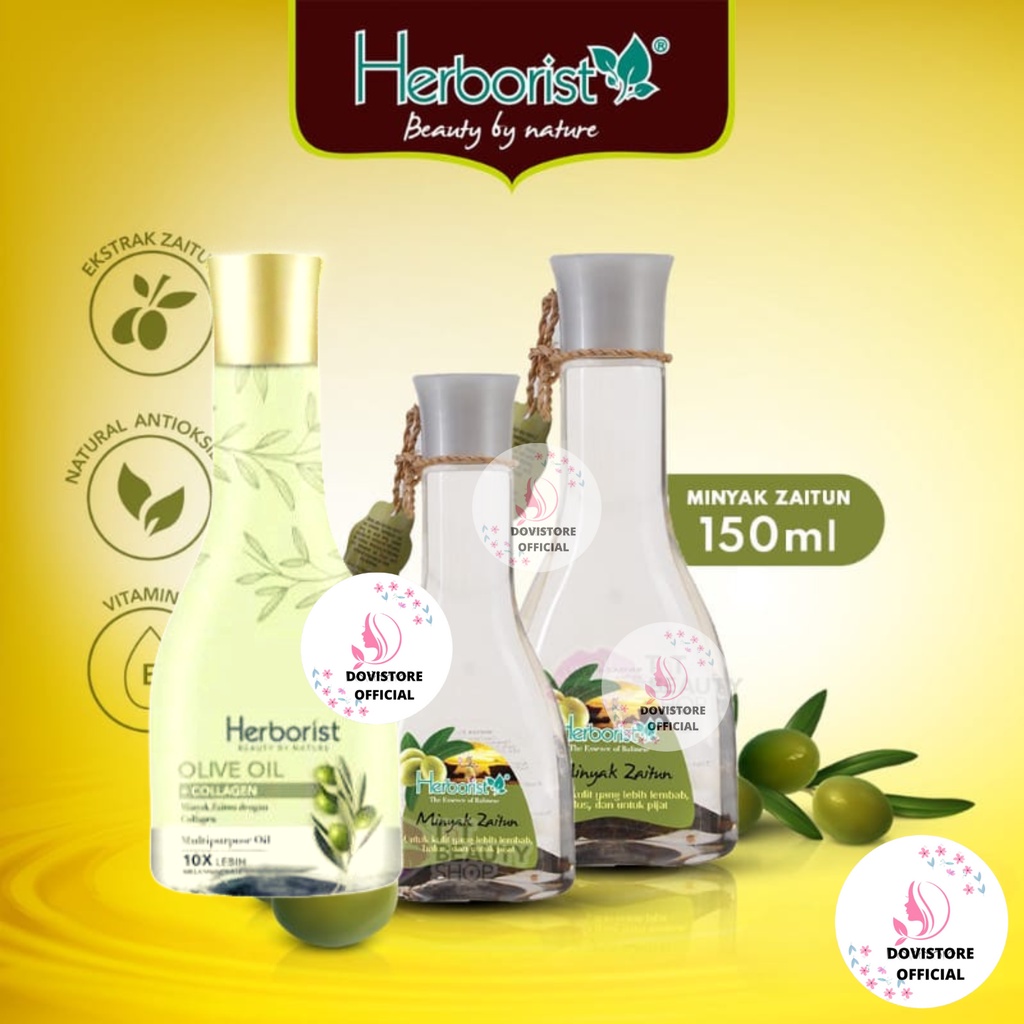 Herborist Minyak Zaitun 75ml / Herborist Minyak Zaitun 150ml / Herborist Olive Oil + Collagen 150ml / Herborist Olive Oil + Collagen 75ml