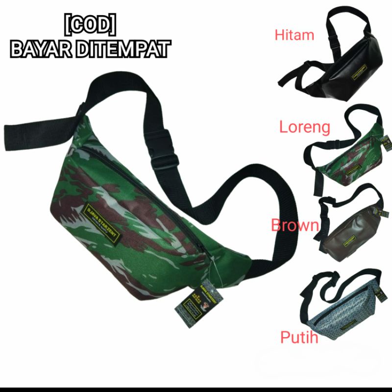Tas Pinggang Loreng TNI AD Bahan Waterproof PVC Murah
