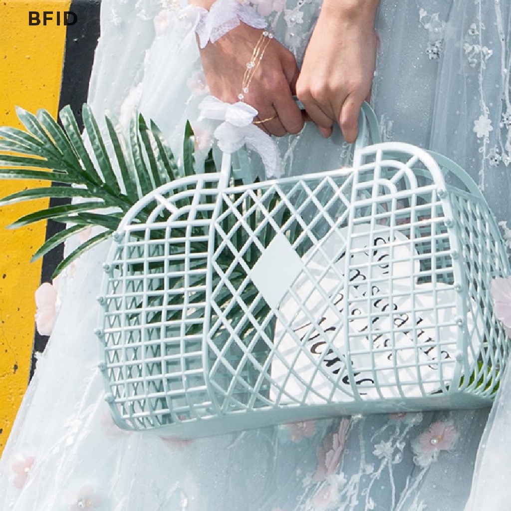 [BFID] Keranjang Shower Dapat Dilepas Keranjang Mandi Plastik Bathroom Hollow Wash Storage Basket [ID]